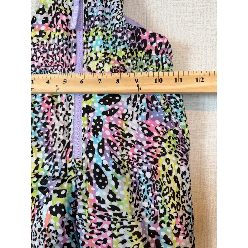 Skechers Toddler Girls 2T‎ Rainbow Leopard Print Snow Bibs Purple Zip Overalls